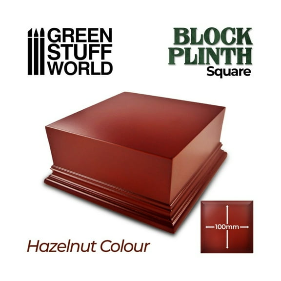 Green Stuff World Square Top Display Plinth - 10x10cm (Hazelnut) New