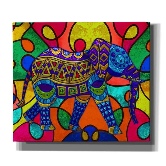 Epic Graffiti 'Elephant' by Ata Alishahi, Giclee Canvas Wall Art, 30"x26"
