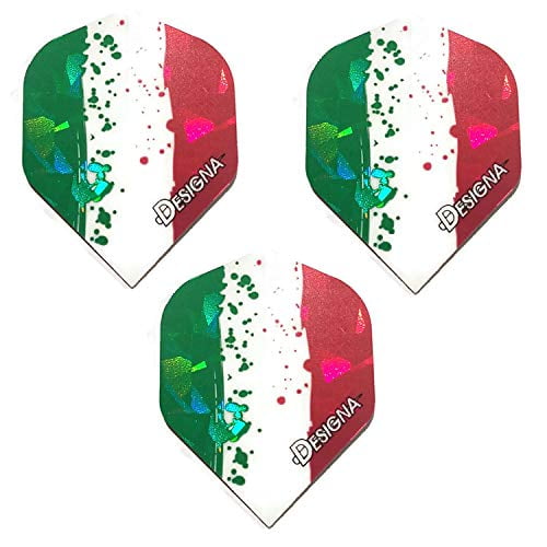 Personalised Dart Flights 5 Sets Pear Red Tough Hot Foil 15 