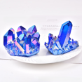 thumbnail image 3 of Racimo de cristal natural galvanizado, racimo de cristal azul, decoración, artesanía, piedra, racimo de cristal, desmagnetización, 3 of 5