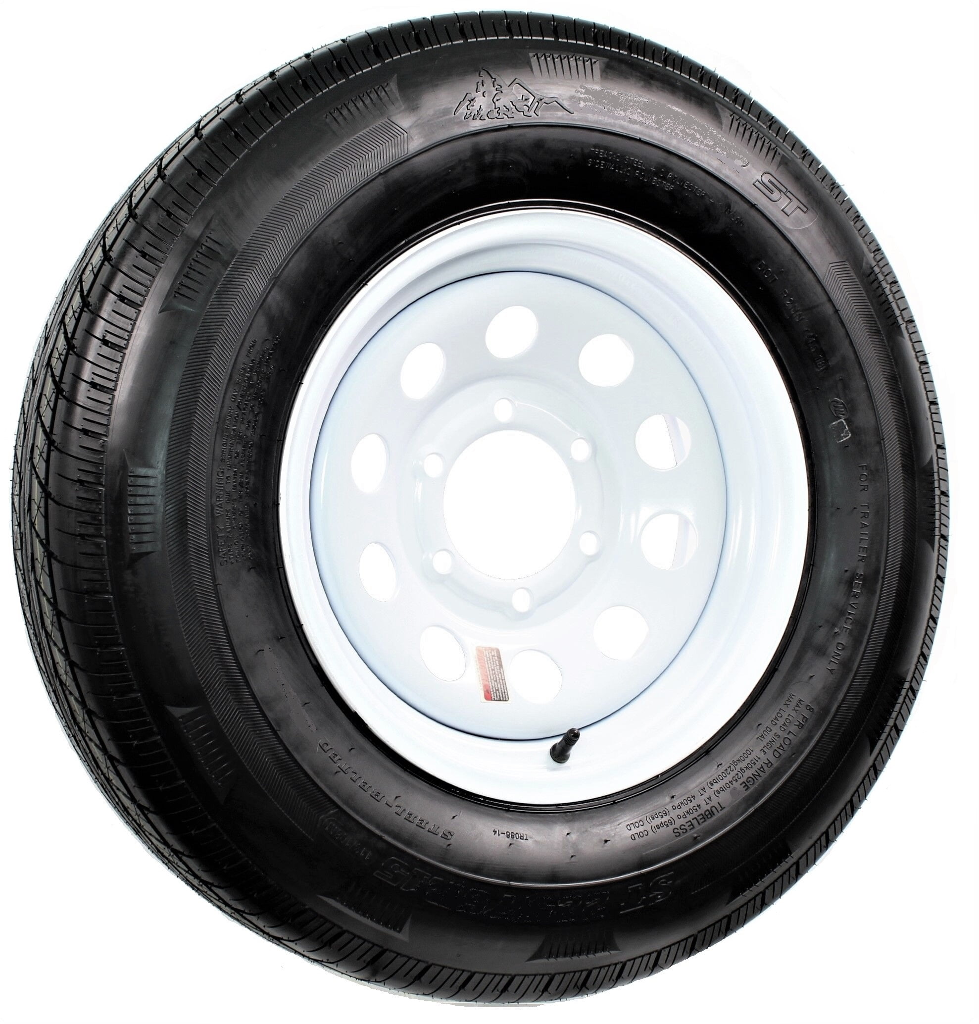 St205 75R15 Trailer Tires
 - Trailer Tire On Rim St205 75r15 Load Range D 6 5 5 White Modular Wheel 4 27 Cb Walmart Com Walmart Com