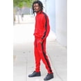 thumbnail image 2 of G-Style USA Men's Essential Side Stripe Tracksuits ST868- Red - Large, 2 of 3