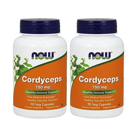 Now Foods - Cordyceps 750 mg 90 Veg Capsules (Pack of 2)