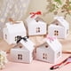 thumbnail image 5 of Cajas de regalo con forma de casa en 5 colores, 20 juegos de cajas para galletas con ventanas pequeñas, cajas de cartón blanco para golosinas, recuerdos de boda con cinta, 5 of 6