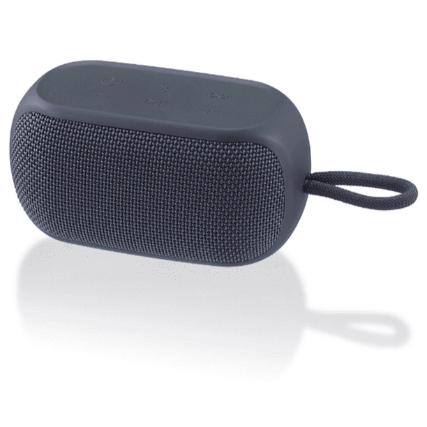 onn. Small Rugged Bluetooth Speaker with Wireless Technology Grey