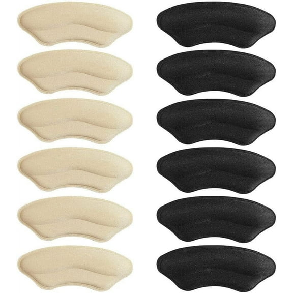 12 Pieces Heel Grips Heel Grips Shoe Pads Thickening Heel Grips for Loose Shoes Self-Adhesive Heel Sports Cushion Anti-Slip Foot Shoe Insoles Stickers Heel Blister Protector for Women Men