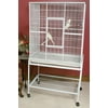 64" Extra Large Wrought Iron Flight Canary Parakeet Cockatiel Lovebird Finches Side Breeding Nest Box Doors Cage with Removable Rolling Stand