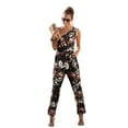 thumbnail image 2 of LASCANA Women's One Shoulder Floral Jumpsuit Bow, 2 of 6