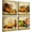 Fruit-4P, variant on Asian Decor Oriental Wall Art Canvas Print Chinese Painting Pictures Room Decor for Bedroom Aesthetic Wall Decorations for Living Room 12X12 4 Pcs/Sets Stretched and Framed Artwork