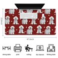 thumbnail image 5 of Long Mouse Pads for Desk,Pink Bichon Frise Desk Mats on Top Of Desks, Desk Mouse Pad Extra Large with 3mm Non-Slip Base and Stitched Edge for Gaming,Office,Work,Home 47.3"x23.6", 5 of 6