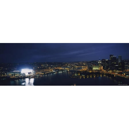 - Buildings Lit Up at Night, Heinz Field, Pittsburgh, Allegheny County, Pennsylvania, USA Print Wall Art By Panoramic Images