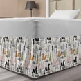 thumbnail image 1 of Doodle Bed Skirt, Squirrel Trees Log Chestnut Pine Forest Woodland Branches Leaves Herbs Cartoon, Elastic Bedskirt Dust Ruffle Wrap Around for Bedding Decor, 4 Sizes, Multicolor, by Ambesonne, 1 of 2