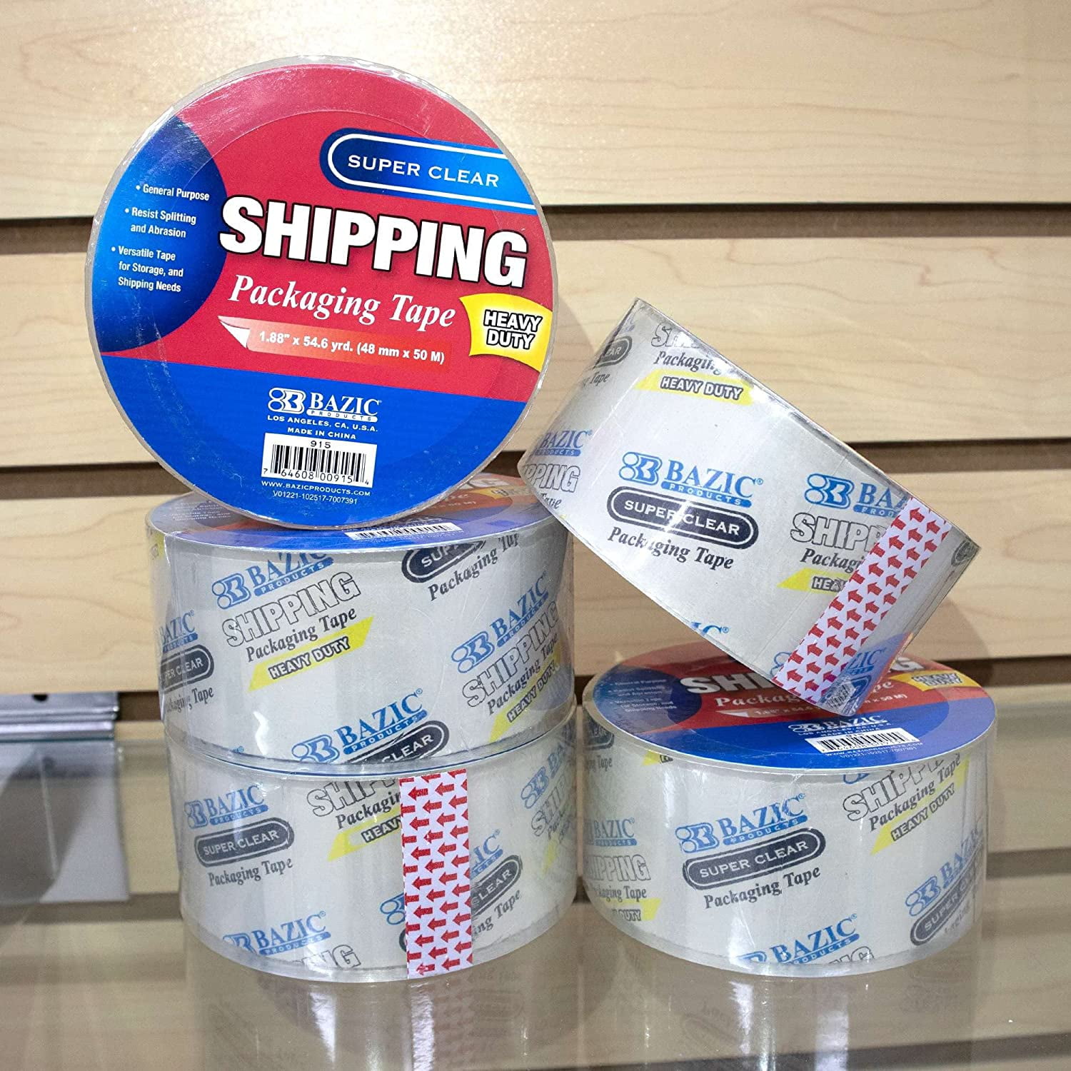 Bazic 915  1.88'' x 54.6 Yards Super Clear Heavy Duty Packing Tape   Case OF 36