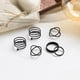 thumbnail image 5 of 6 piezas de anillos punk para dedos, anillos geométricos para nudillos de mujer, conjunto de bisutería Negro, 5 of 8