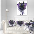 thumbnail image 3 of Designart Black Cat with Blue Wings - Animal Throw Pillow - 12x20, 3 of 5