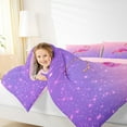 thumbnail image 6 of Manfei Cartoon Glitter Flamingo Bedding Comforter Set, Romantic Animal Twin Comforter Sets, Purple Pink Stars Print Reversible Bedding Set, Lightweight Room Decor, 2-Piece, 6 of 9