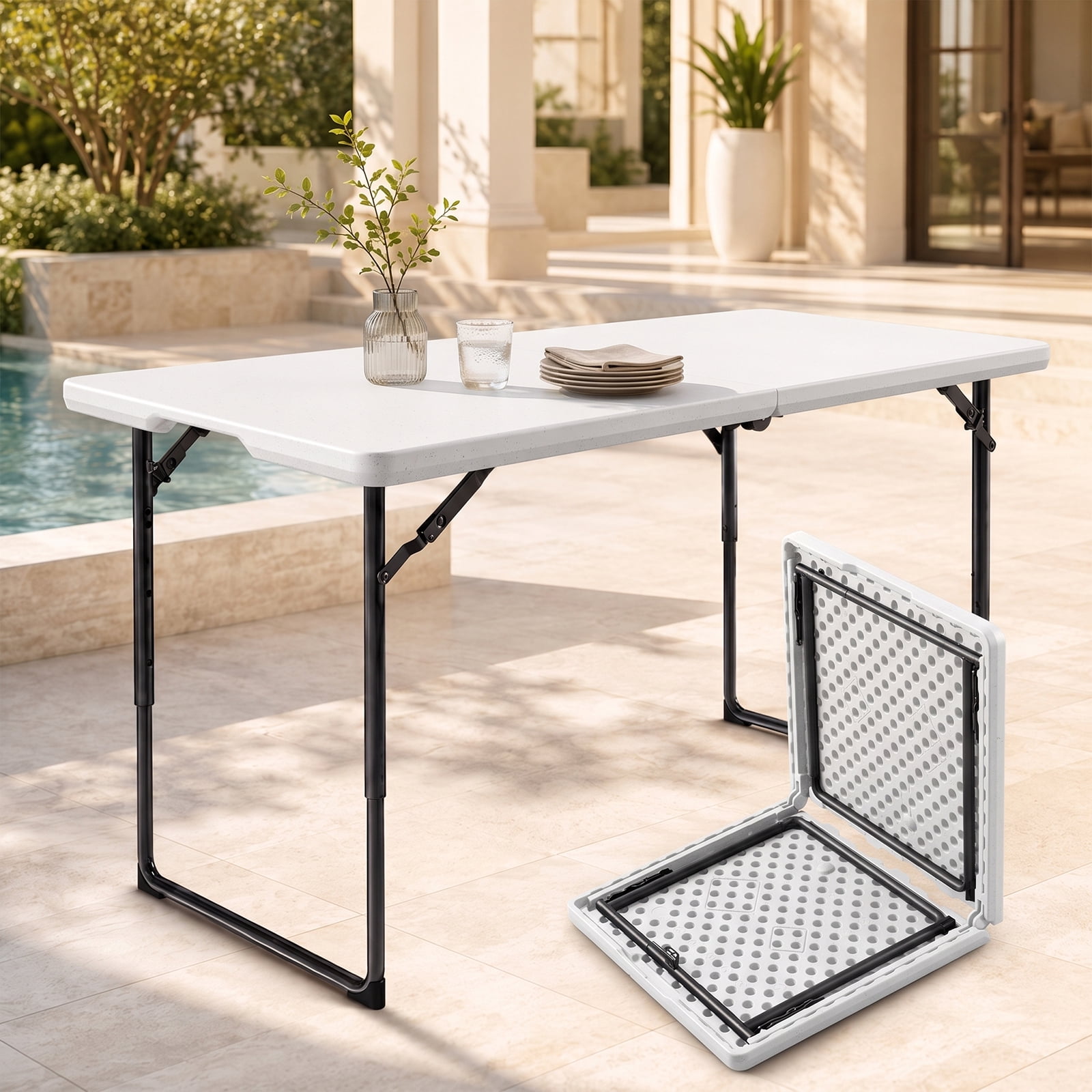Coleman, Camping Table, Compact Roll-Top Aluminum, Seats 4