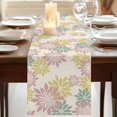 thumbnail image 3 of Table Runners 70 Inches Long Dress Scarves, Geometric Flower Farmhouse Coffee/Dining/Kitchen Table Decor, Holiday Table Runner, Vintage Country Floral Pink Green on Linen 13x70 Inch, 3 of 9