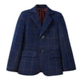 thumbnail image 3 of ETHAN Boys Plaid Navy Suit for Boys 3 Pieces Boys Blazer Formal Suit Set for Wedding Boy Suit 12Y, 3 of 9