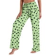 thumbnail image 4 of Lenpel Pajama Pants for Women Elastic High Waisted Drawstring Heart Printed Wide Leg Lounge Pants Comfy Casual Pj Bottoms(Green,XX-Large), 4 of 5
