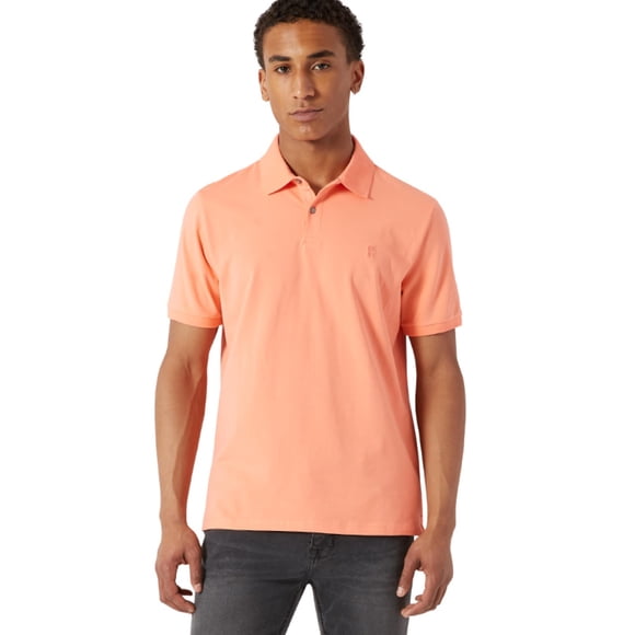 Camisa DKNY Polo de algodón suave de manga corta color coral