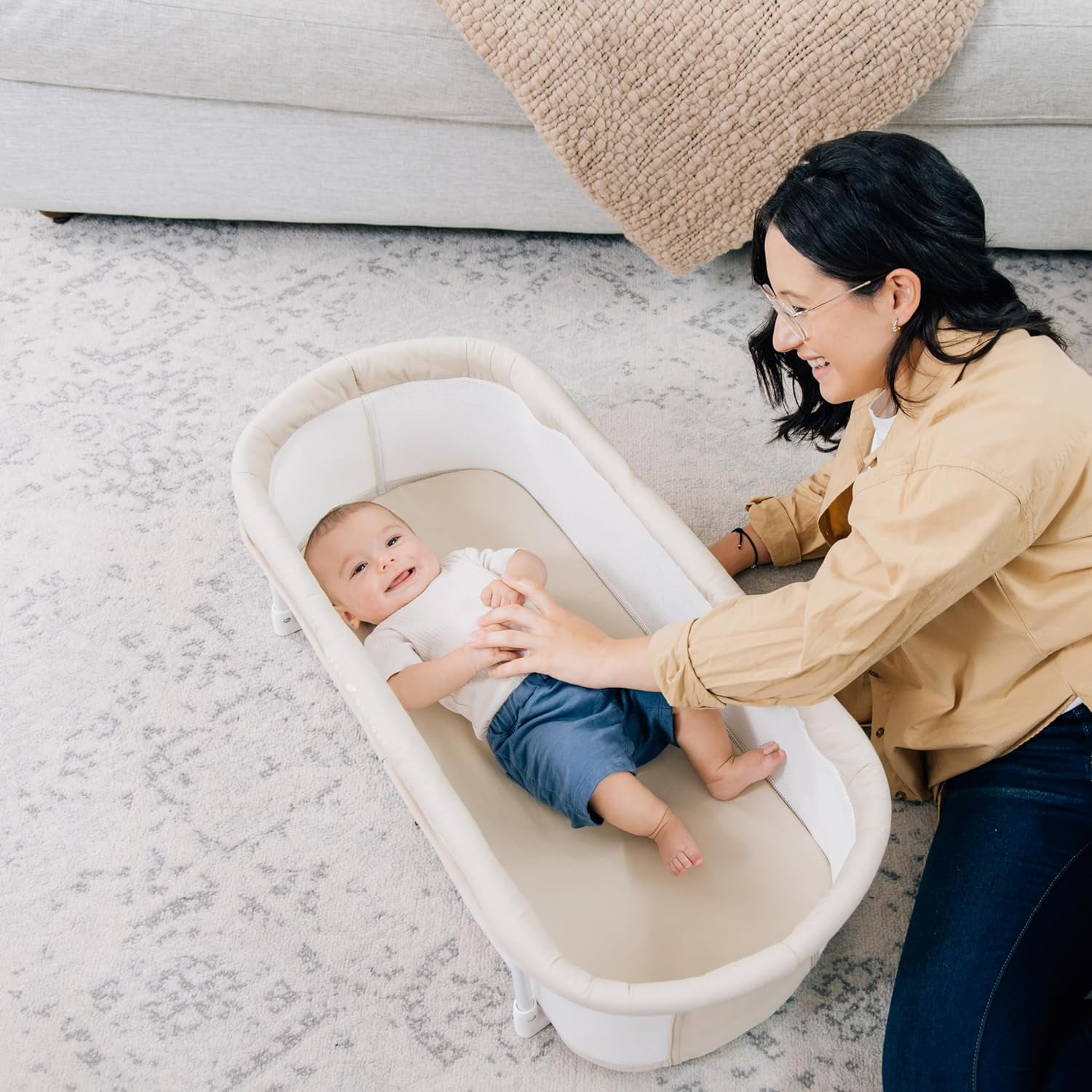 Baby Delight Snuggle Nest Portable Infant Bassinet - Organic (Unisex)