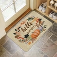 thumbnail image 2 of Fall Pumpkin Gnomes Kitchen Rugs and Mats Sets of 2,Thanksgiving Autumn Harvest Doormat Rubber Backing Non-Slip Floor Mat for Sink Waterproof Runner Rugs for Laundry Room 17x30+17x48inch, 2 of 5