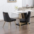 thumbnail image 4 of Modern Dining Chair Black Set of 2 Gold Metal Legs Living Room Kitchen, 4 of 5
