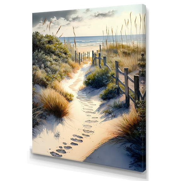 Designart Path To The Ocean II Canvas Wall Art