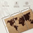 thumbnail image 6 of Elephant Stock World Of Coffee Wall Art - Horizontal Multi Panel Canvas - Dining Room Wall Decor - Map Multi Panel - Brown And Beige Decor - 74" x 48", 6 of 8