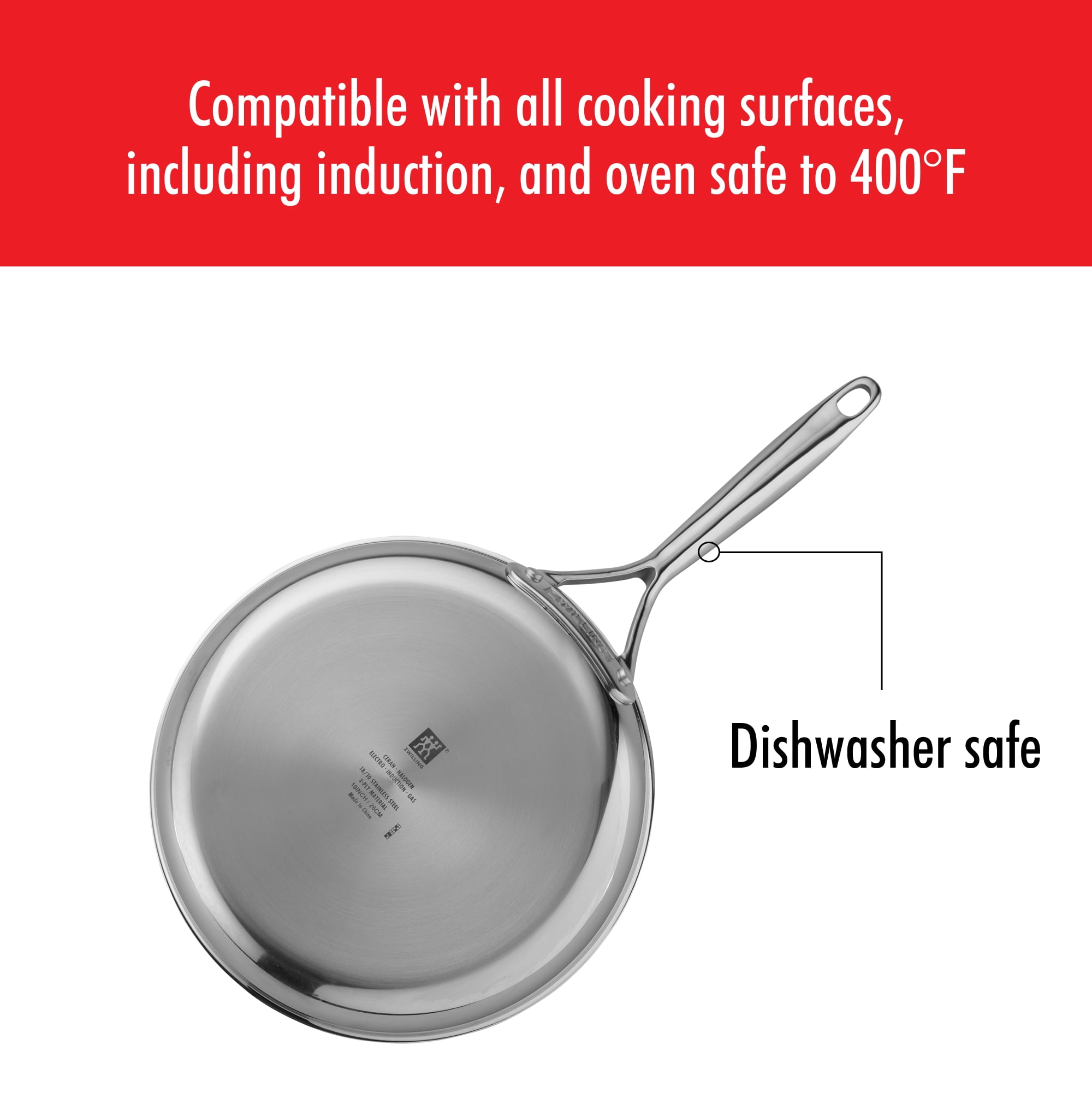 ZWILLING Clad CFX 10-inch Stainless Steel Ceramic Nonstick Fry Pan, 10-inch  - Kroger