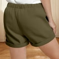 thumbnail image 3 of Girls Cotton Fashion Shorts New Girls Shorts Casual with Pockets Drawstring Elastic Waist Kids Plus Size Beach Vacation Summer Short Pants Army Green 160, 3 of 7