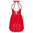 thumbnail image 2 of Sinleey Kids Girls Sparkle Figure Skating Dress Rhinestones Contemporary Lyrical Ballet Dance Dress Red 12, 2 of 7