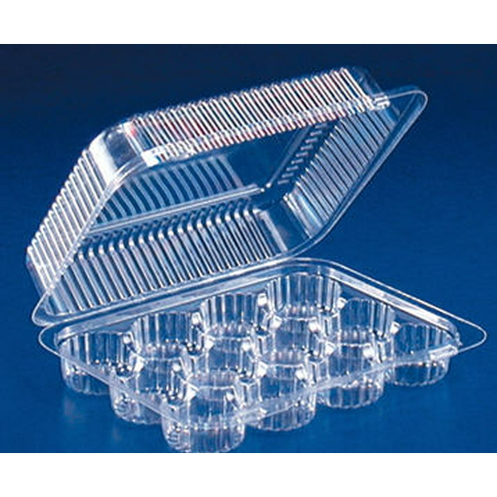 12 Compartment Clear Plastic Mini Cupcake Container 10pack Walmart
