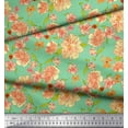 thumbnail image 2 of Soimoi Cotton Voile Fabric Leaves & Peony Floral Print Fabric by Yard 56 Inch Wide, 2 of 3