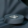 thumbnail image 5 of Rosec Jewels Princess Cut Moissanite Engagement Ring with Side Stones - 5 mm - D-VS1 Quality, 10K White Gold, US 10.50, 5 of 8