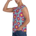 thumbnail image 3 of Lsque Daisies Flowers Print Men's Cotton Blend Sleeveless Muscle Shirts (S-3XL)- Moisture Wicking, Odor Protection, UPF 30+,Large, 3 of 8