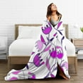 thumbnail image 6 of XMXY Fleece Throw Blanket for Couch, Purple Flower Lightweight Plush Fuzzy Cozy Soft Bed Blankets and Throws for Sofa, 40"x30" inches, 6 of 8