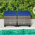 thumbnail image 4 of GHooa 2 Pieces Patio Rattan Ottomans, Outdoor Wicker Footstool Footrest Seat with Soft Cushions and Steel Frame, All-Weather Patio Ottoman Set for Backyard Garden Poolside, 4 of 10