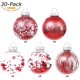 thumbnail image 2 of Juego de adornos y adornos colgantes para árbol de Navidad, brillantes y pintados en colores, 60 mm/2,36 pulgadas, 30 piezas, color rojo, 2 of 5