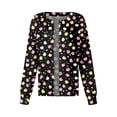 thumbnail image 2 of Scrub Jacket for Women Easter Snap Front Cute Bunny Graphic Long Sleeve Scrubs Jacket Nurse Uniforms Workwear Shirts with Pockets, 2 of 5