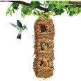 thumbnail image 1 of Casa para colibríes tejida a mano, 12.0 x 4.0 in, exterior de césped, cabaña para pájaros, decoración de jardín, nido de bolsillo para pájaros Audubon Finch Canary, 1 of 5