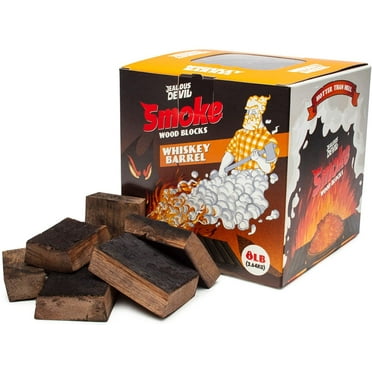 Jealous Devil SMOKE Blocks (Whiskey Barrel), Wood Chunks for BBQ and Smoking - 8lb