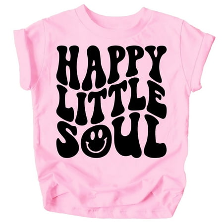 

Olive Loves Apple Happy Little Soul Retro Girls Shirts Black on Pink Shirt 4T