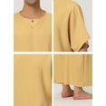 thumbnail image 5 of INSPIRE CHIC Men's Nightshirt Short Sleeve Crew Neck Relaxed Fit Long Sleepshirt 6XL Khaki, 5 of 5