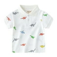thumbnail image 5 of XBASW Baby Kids Boys Summer Lapel T-Shirts Dinosaur Print Tees Cotton Short Sleeve Tops Size 1-7T, 5 of 6