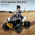 thumbnail image 5 of M optimized Kids Ride on ATV, 12V Ride on Toy 4 Wheeler Quad Electric Vehicle, w/LED Lights, Spring Suspension, Music, USB, Treaded Tires, for 3-6 Years, 5 of 7