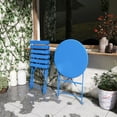 thumbnail image 7 of TQKVIPI Patio Bistro Set Outdoor Furniture Set Folding Bistro Table and Chairs Conversation Set for Bistro Balcony Porch Yard Garden(Blue with Cushion), 7 of 7