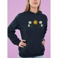 thumbnail image 2 of Daisies, Sun And Moon Art Hoodie Women -Image by Shutterstock, Female Small, 2 of 4