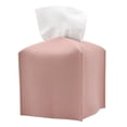 thumbnail image 1 of Zhuge Funda para caja de pañuelos, moderna y decorativa de piel sintética, organizador de papel facial, dispensador para baño, mesitas de noche, escritorio y coche, color rosa (S), 1 of 3